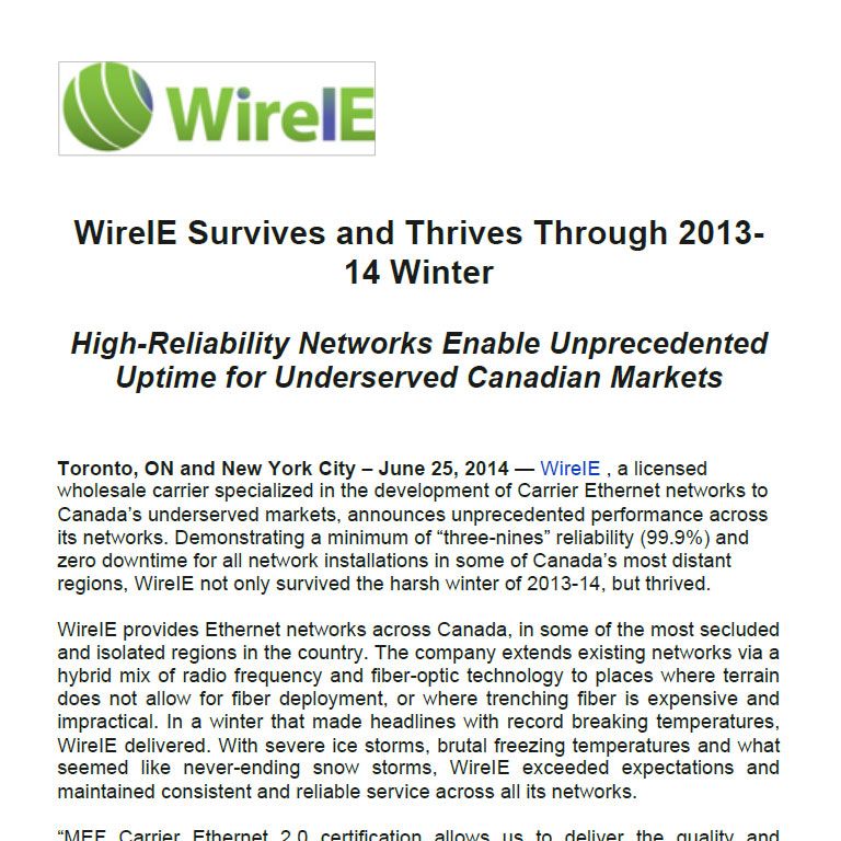 WireIE Survives and Thrives Through 2013- 14 Winter