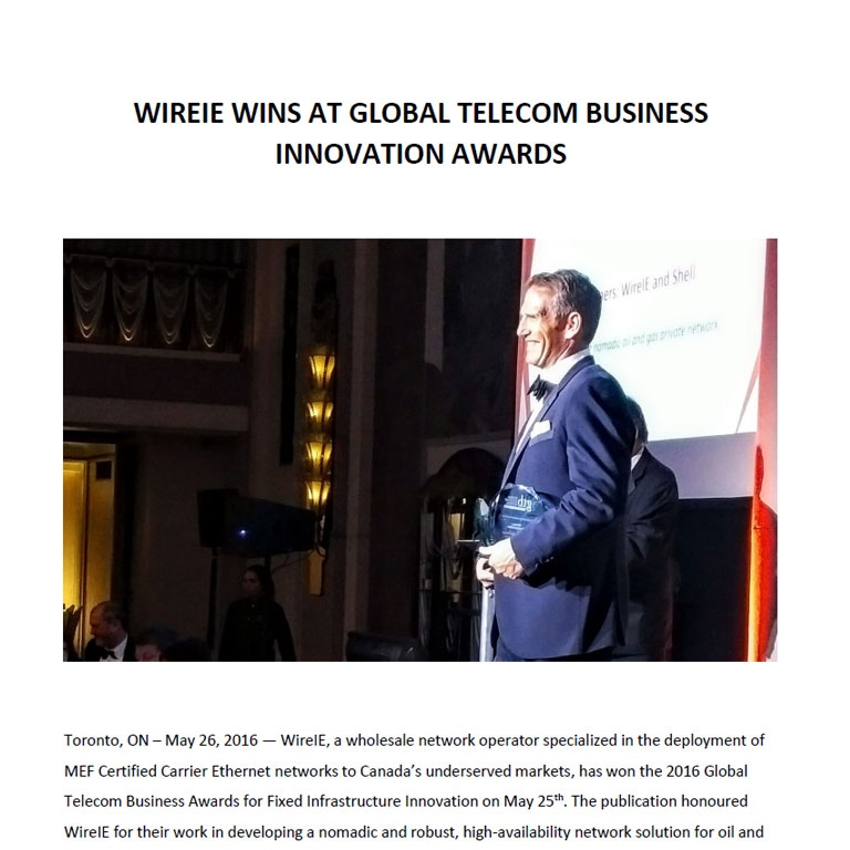 WireIE Wins at Global Telecom Business Innovation Awards